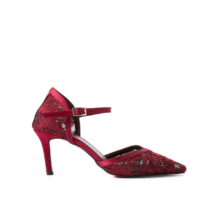 Yazlık Stiletto Dantel kadın ayakkabı ince topuk 7 CM