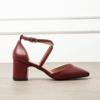 Stiletto Bordo Bilekten Bağlamalı Ayakkabı